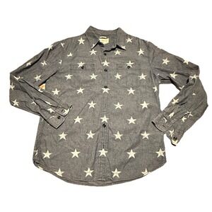 DENIM & SUPPLY RALPH LAUREN Men's Blue AOP Star Print Chambray Shirt Slim Fit XL
